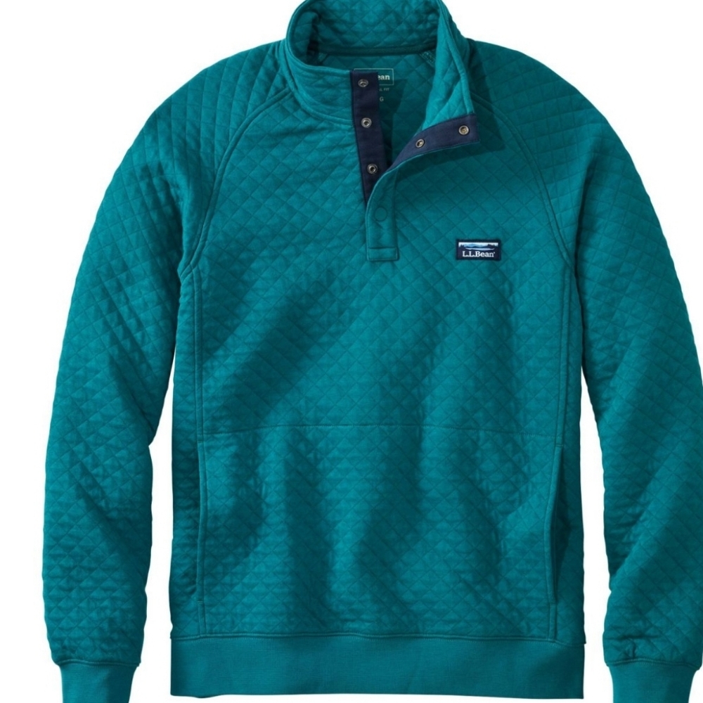 L.L. Bean Teal Quilted Pullover Sweatshirt